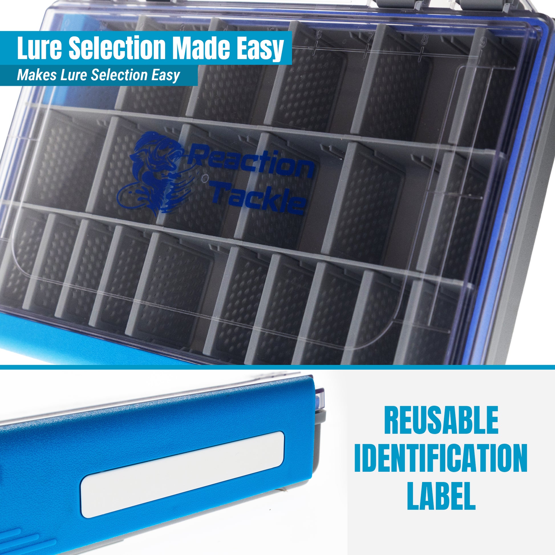 Reaction Tackle Ultra Elite Tackle Tray- 100% Waterproof with Single Clip Design - New - Reaction Tackle