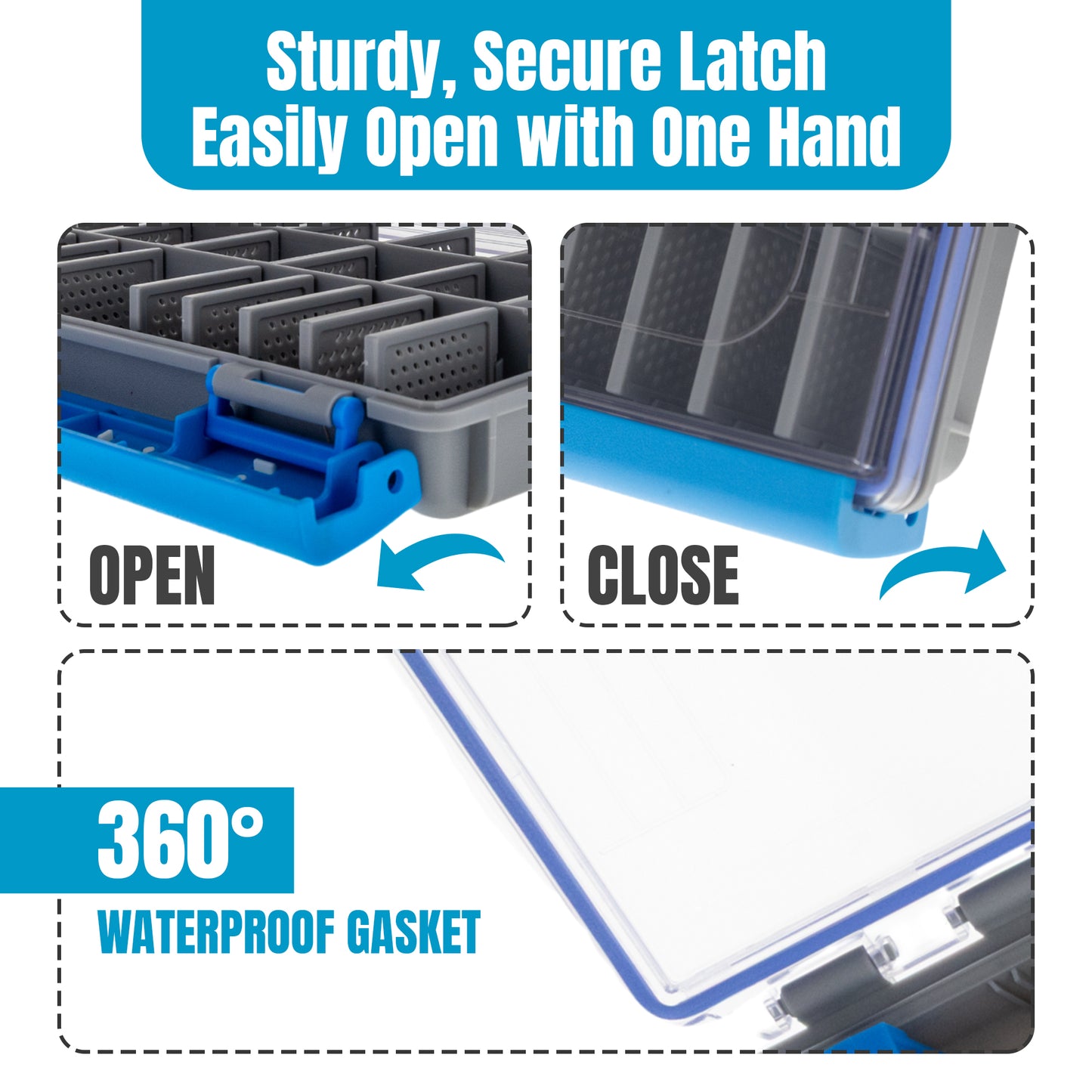 Reaction Tackle Ultra Elite Tackle Tray- 100% Waterproof with Single Clip Design - New - Reaction Tackle