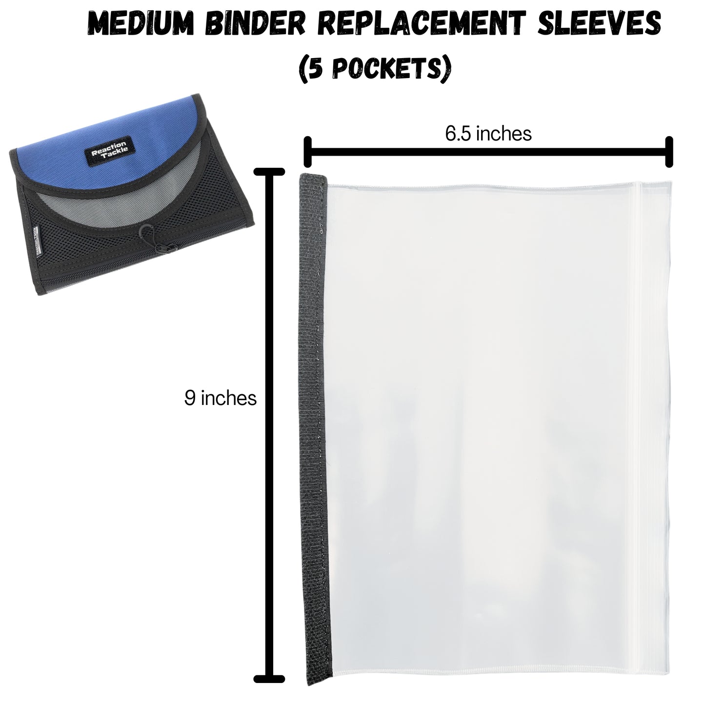 Replacement Sleeves for Small and Medium Binders - Reaction Tackle