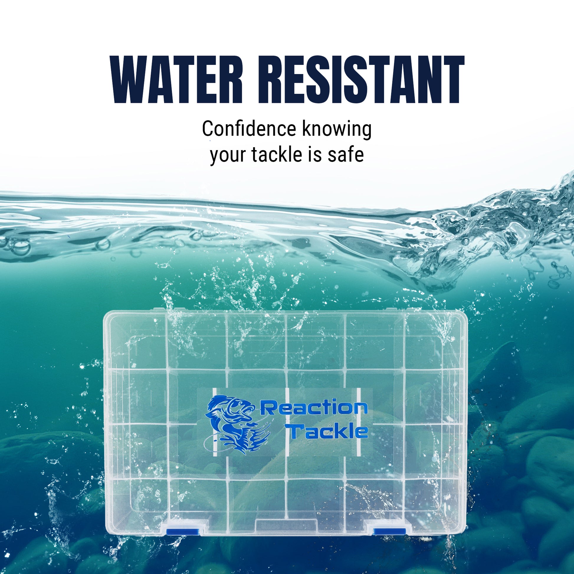 Reaction Tackle Basic Tackle Tray- Affordable, Lightweight Design with 2 Secure Clips - Reaction Tackle