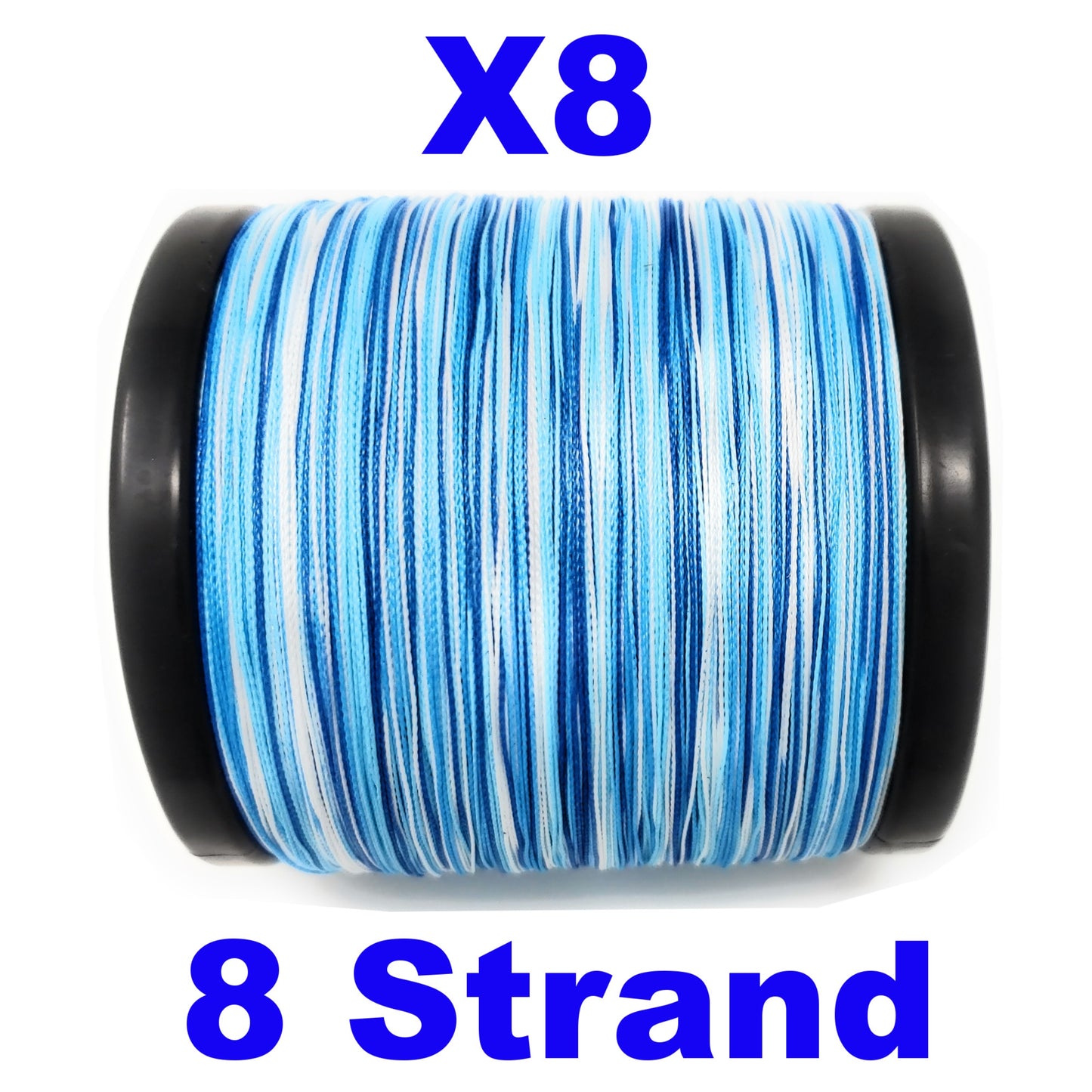 Reaction Tackle X8 Braided Fishing Line - Blue Camo 8 Strand - Reaction Tackle