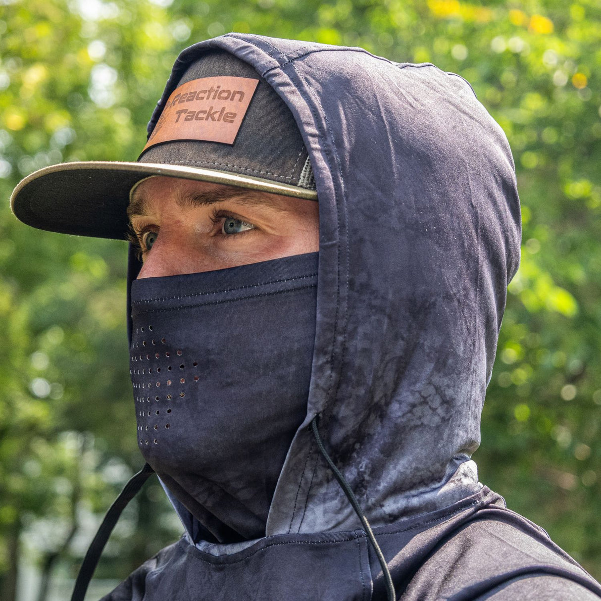 Reaction Tackle SPF UPF 50+ Long Sleeve/Hood/Gaiter Fishing Shirt - Reaction Tackle