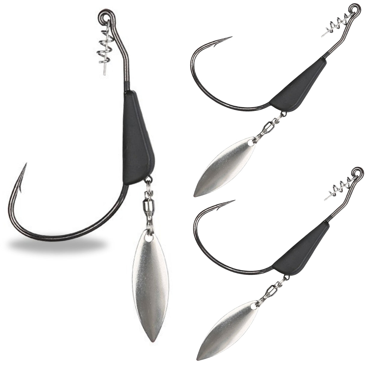 Reaction Tackle Bladed/Tungsten Weighted Swimbait Hooks- 3-Pack - Reaction Tackle