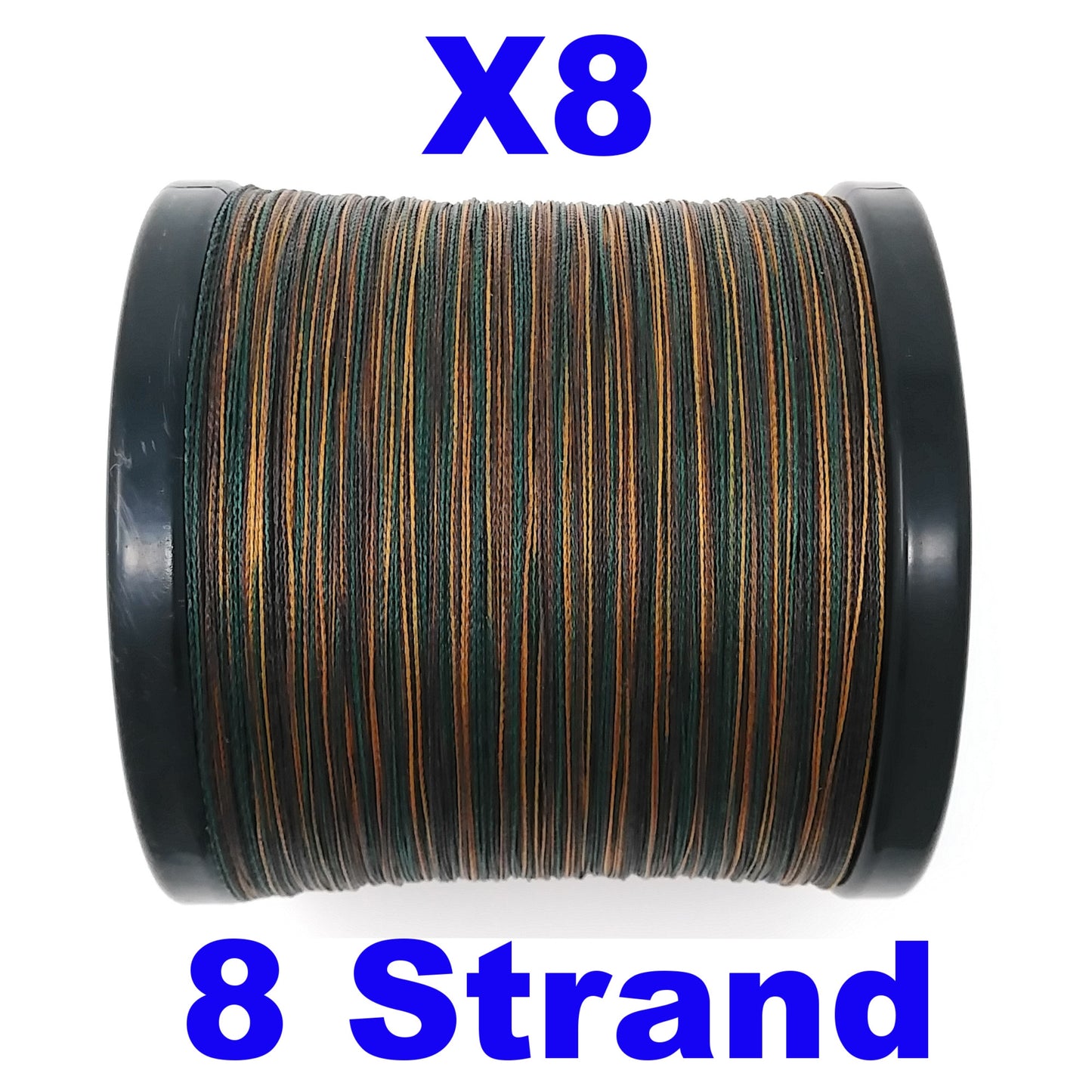 Reaction Tackle X8 Braided Fishing Line - Green Camo 8 Strand - Reaction Tackle