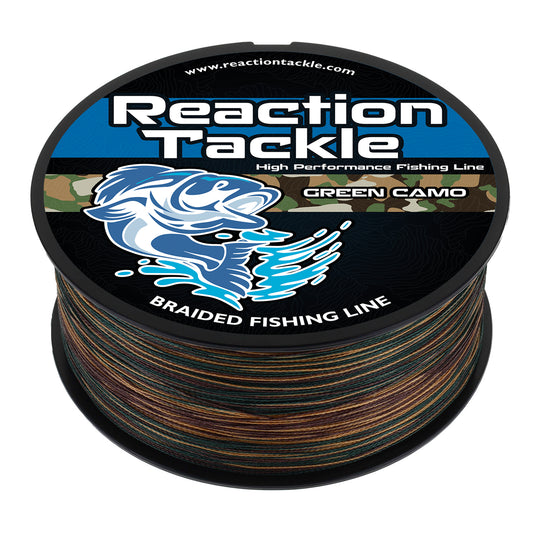Reaction Tackle Braided Fishing Line - Green Camo - Reaction Tackle