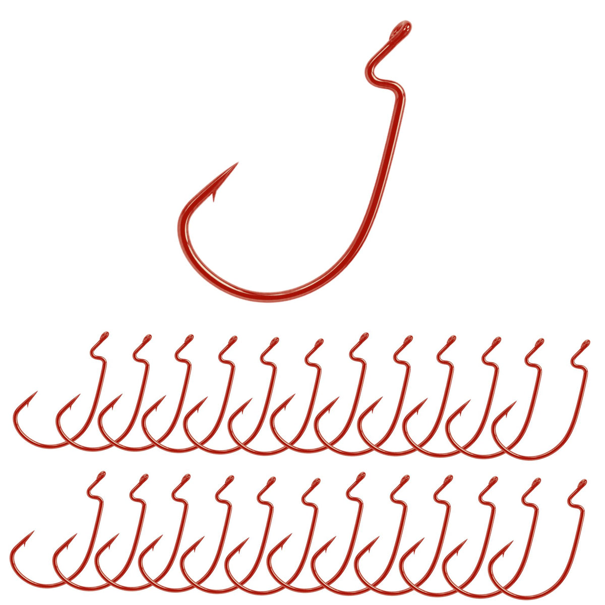 Anzuelos Reaction Tackle Offset EWG Worm Hooks (paquete de 25)