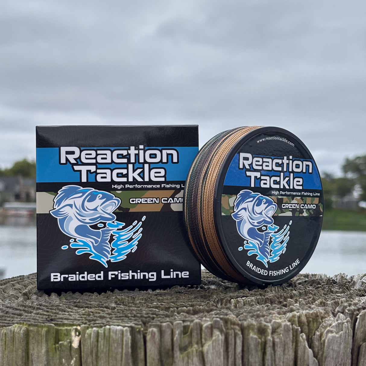 Reaction Tackle Braided Fishing Line - Green Camo - Reaction Tackle