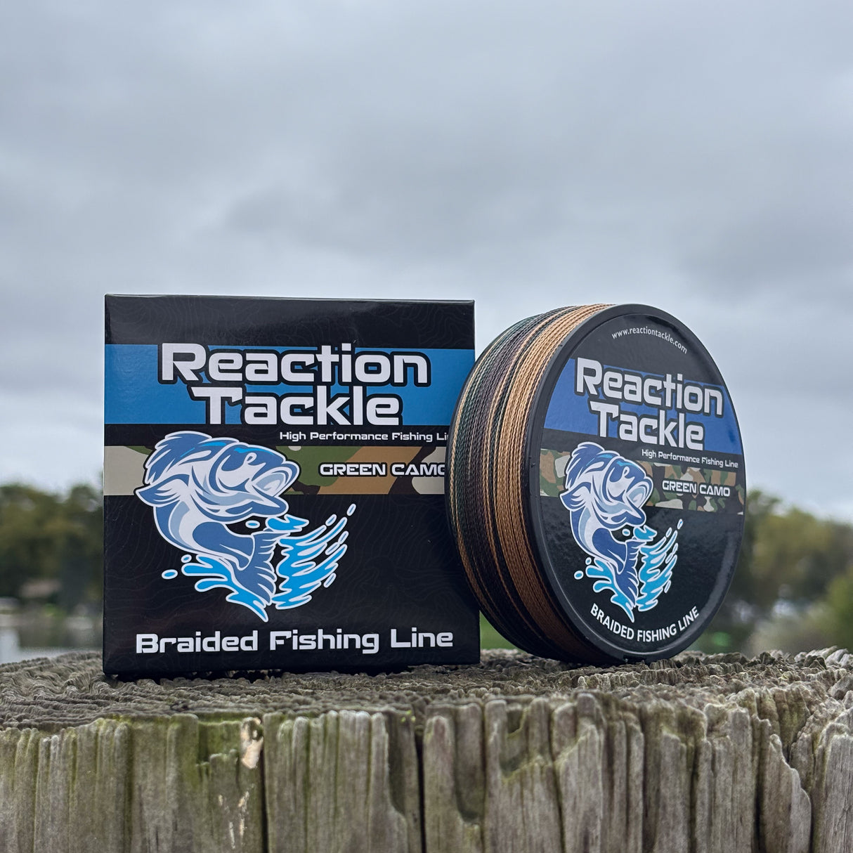 Reaction Tackle Braided Fishing Line - Green Camo - Reaction Tackle