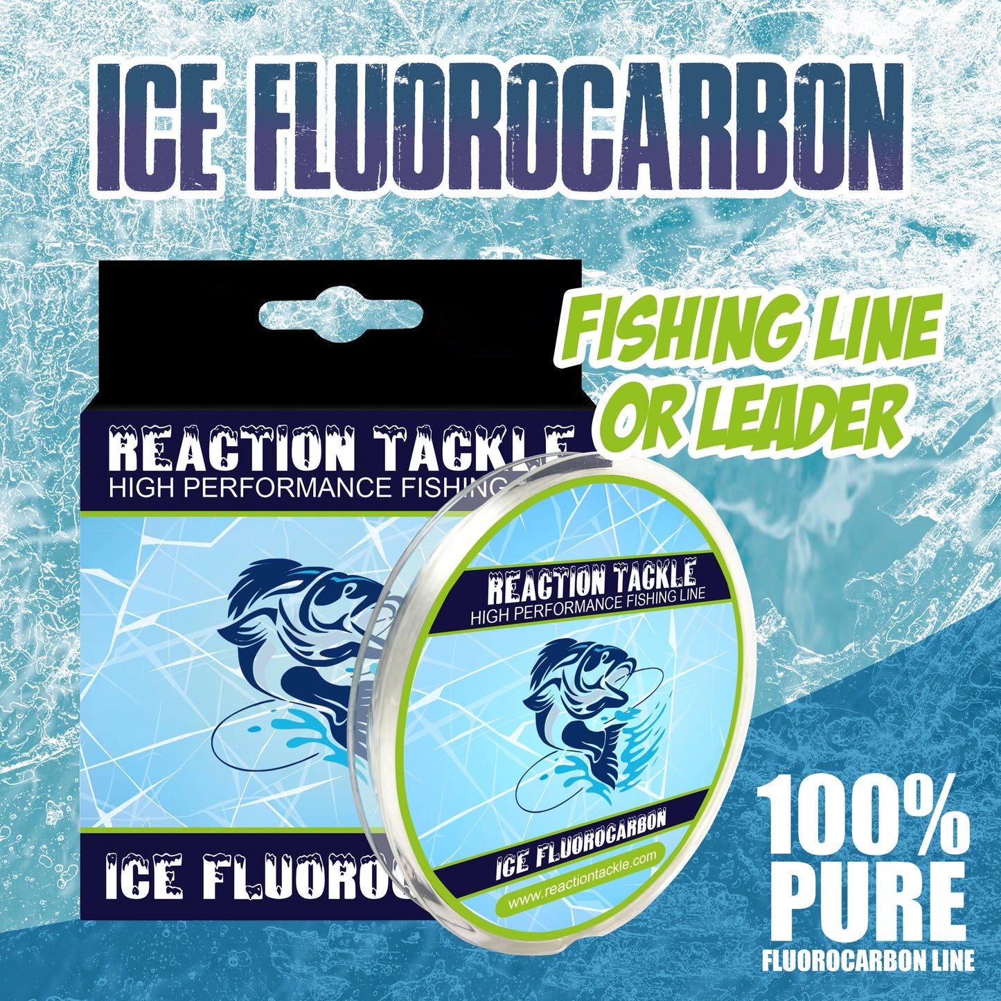 Reaction Tackle Ice Fluorocarbon Fishing Line or Leader - Reaction Tackle