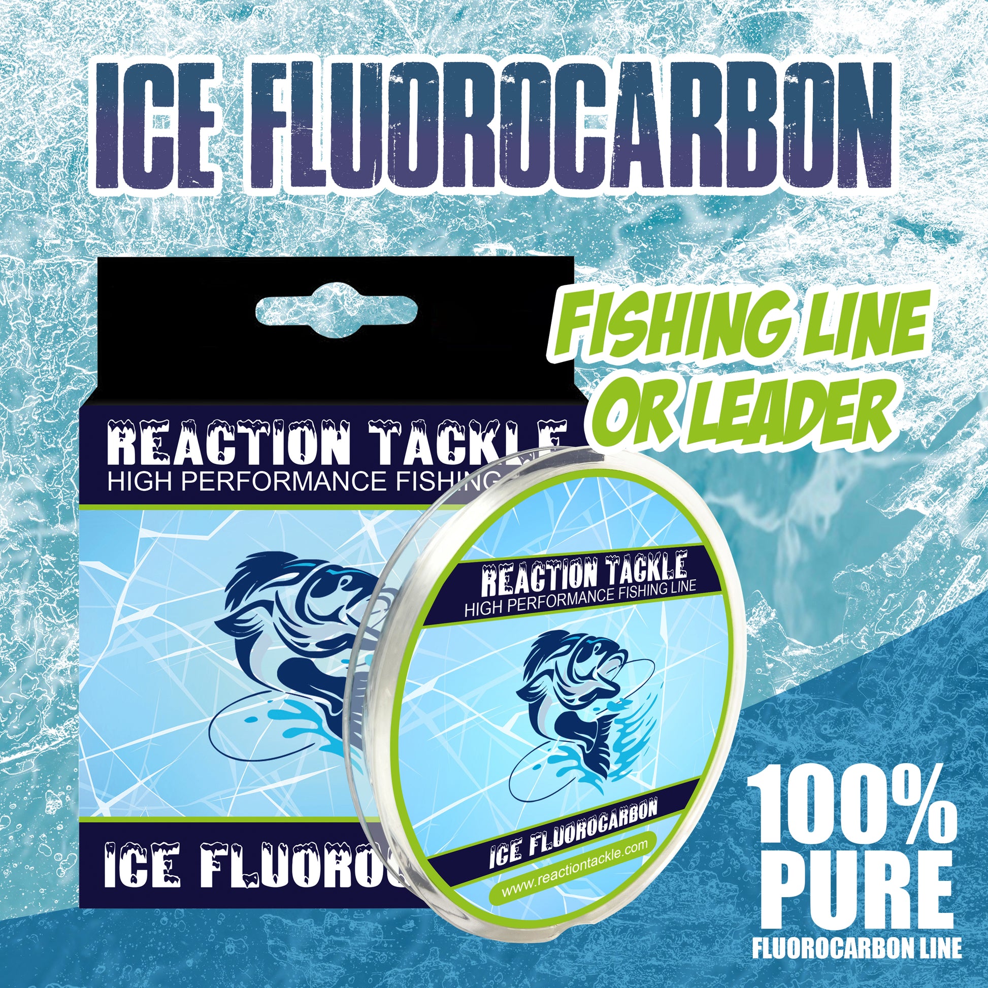 Reaction Tackle Ice Fluorocarbon Fishing Line or Leader - Reaction Tackle
