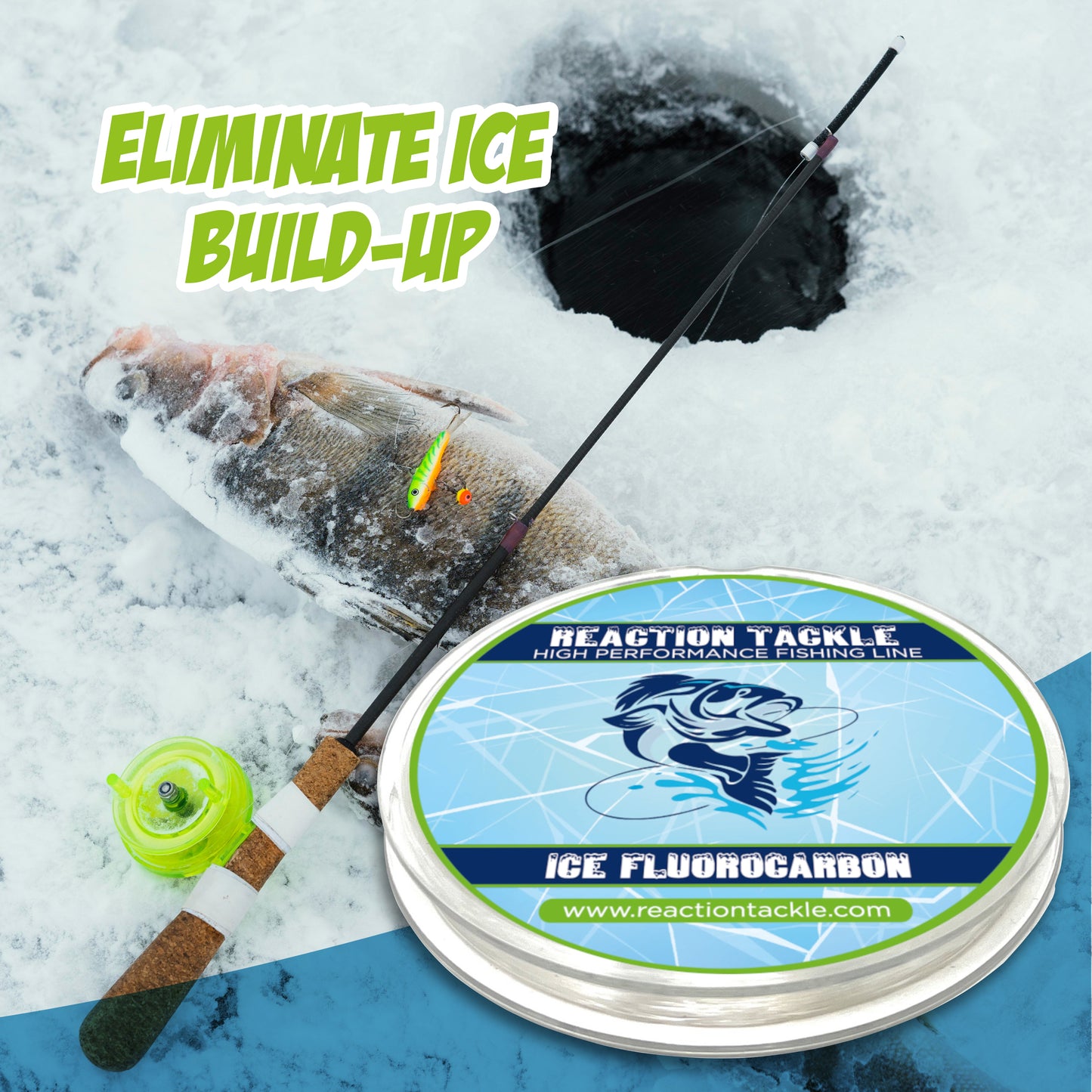 Reaction Tackle Ice Fluorocarbon Fishing Line or Leader - Reaction Tackle