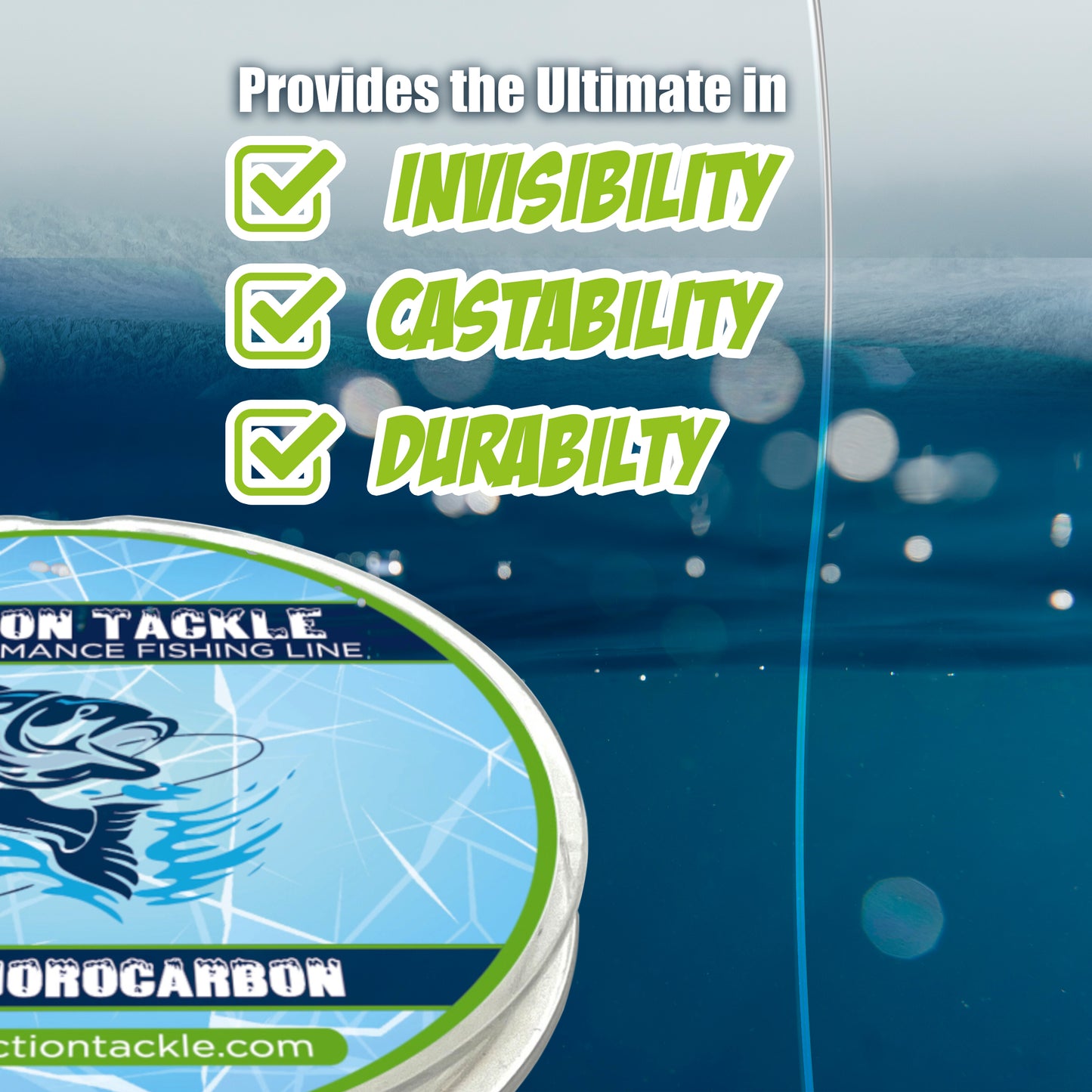 Reaction Tackle Ice Fluorocarbon Fishing Line or Leader - Reaction Tackle