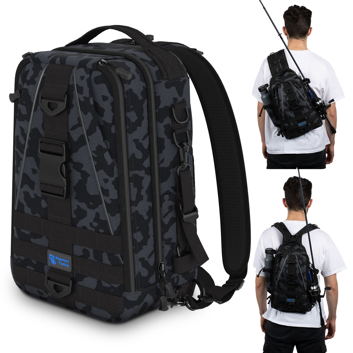 Reaction Tackle Fishing Tackle 2-in-1 Sling Bag/Backpack- 3 Sizes - Reaction Tackle