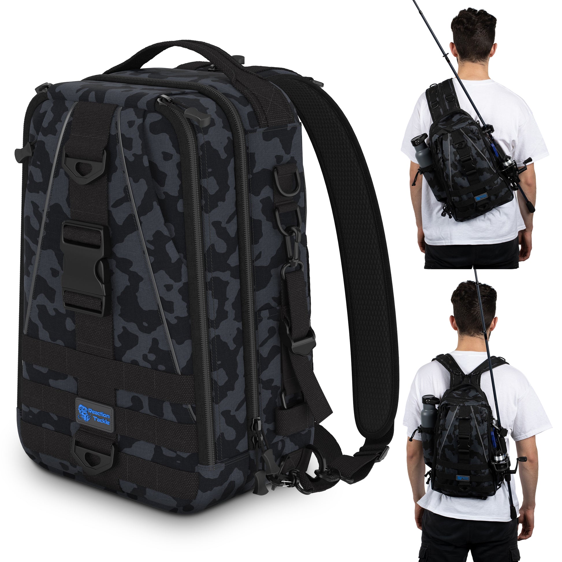 Reaction Tackle Fishing Tackle 2-in-1 Sling Bag/Backpack- 3 Sizes - Reaction Tackle