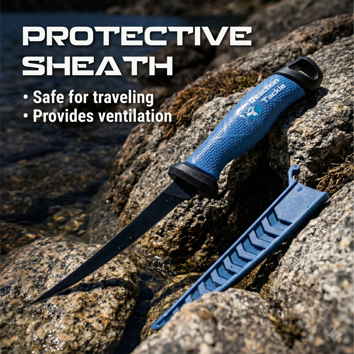 Cuchillo de Filetear Reaction Tackle – Cuchillo de Pesca de Acero Inoxidable de Alto Rendimiento (5”–9”) - NUEVO