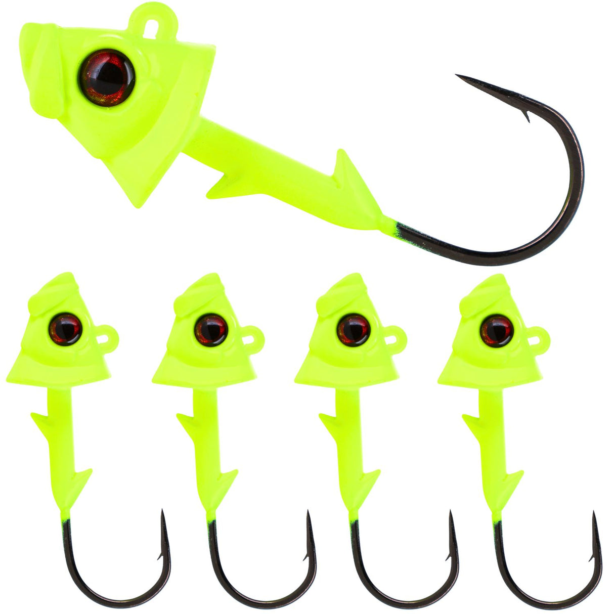 Reaction Tackle Lead Fish Head Jigs - 5-PACK - Reaction Tackle