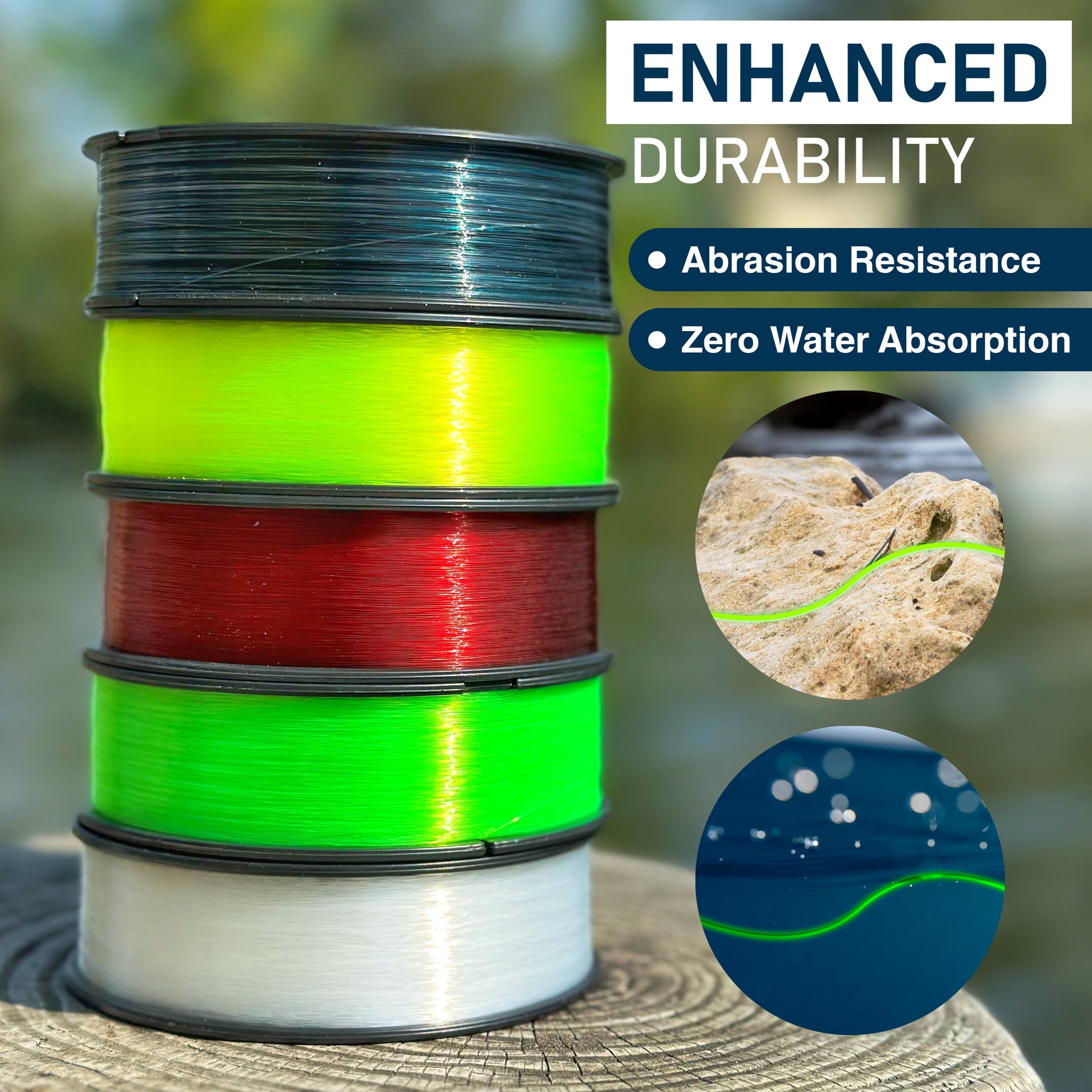Reaction Tackle Nylon Monofilament Fishing Line 350 yard spools - Reaction Tackle