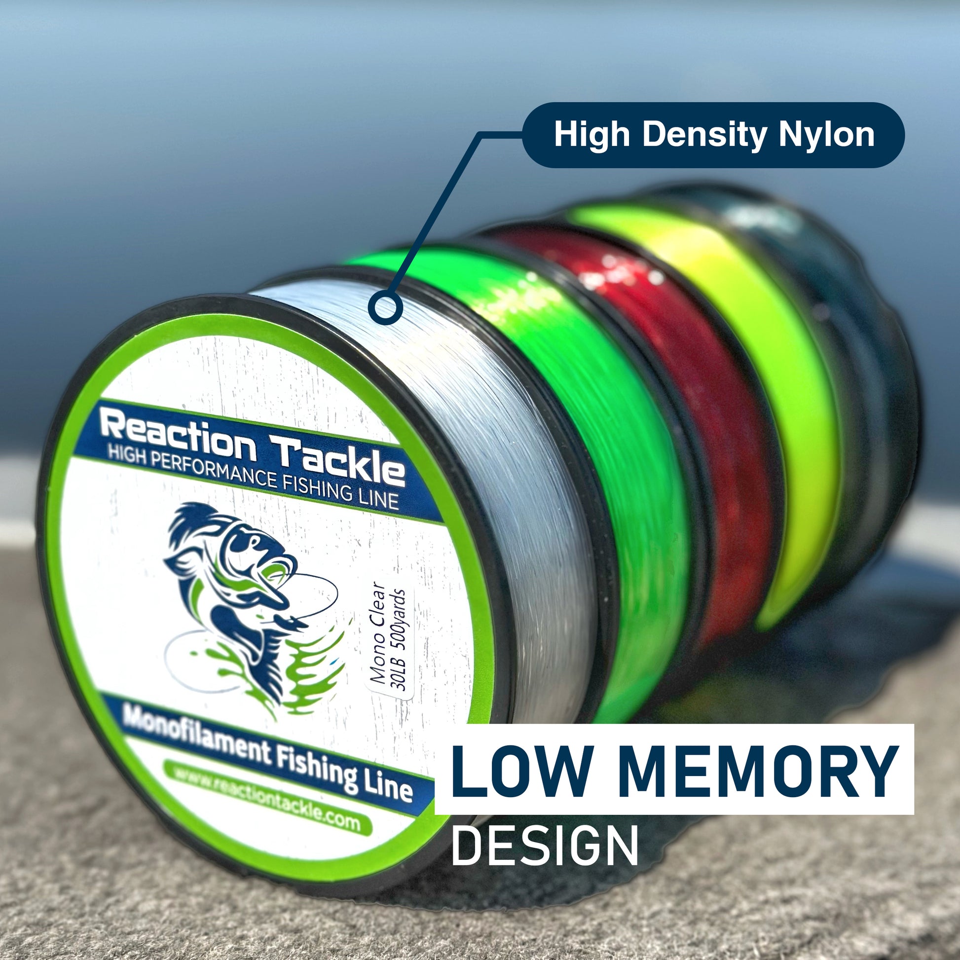 Reaction Tackle Nylon Monofilament Fishing Line 350 yard spools - Reaction Tackle