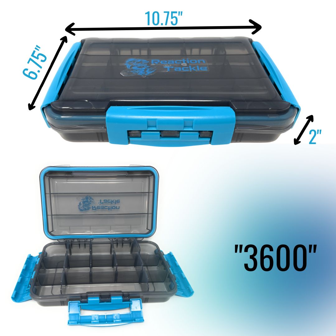 Reaction Tackle Waterproof Tackle Trays - 100% Secure with 3 Clips - Reaction Tackle