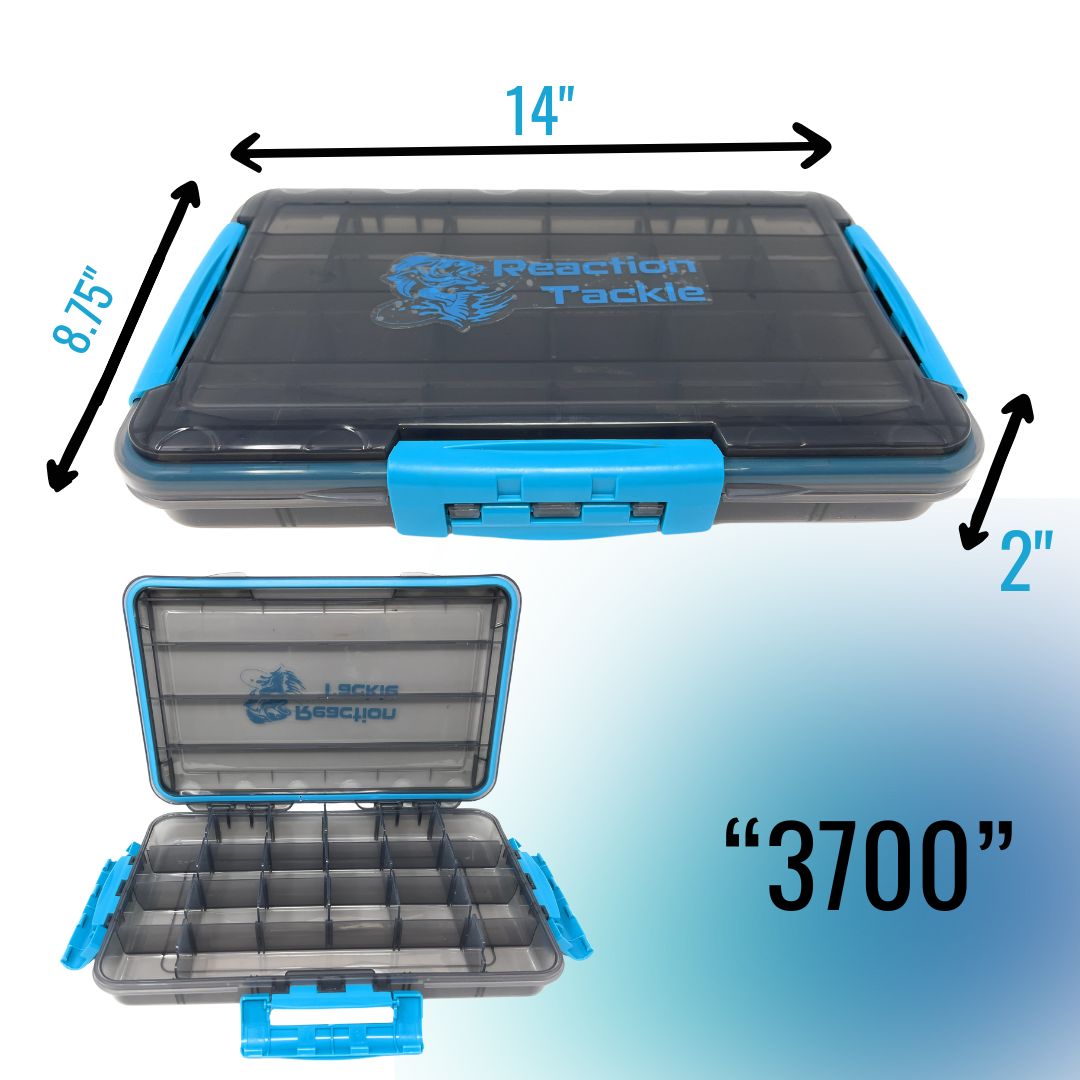 Reaction Tackle Waterproof Tackle Trays - 100% Secure with 3 Clips - Reaction Tackle