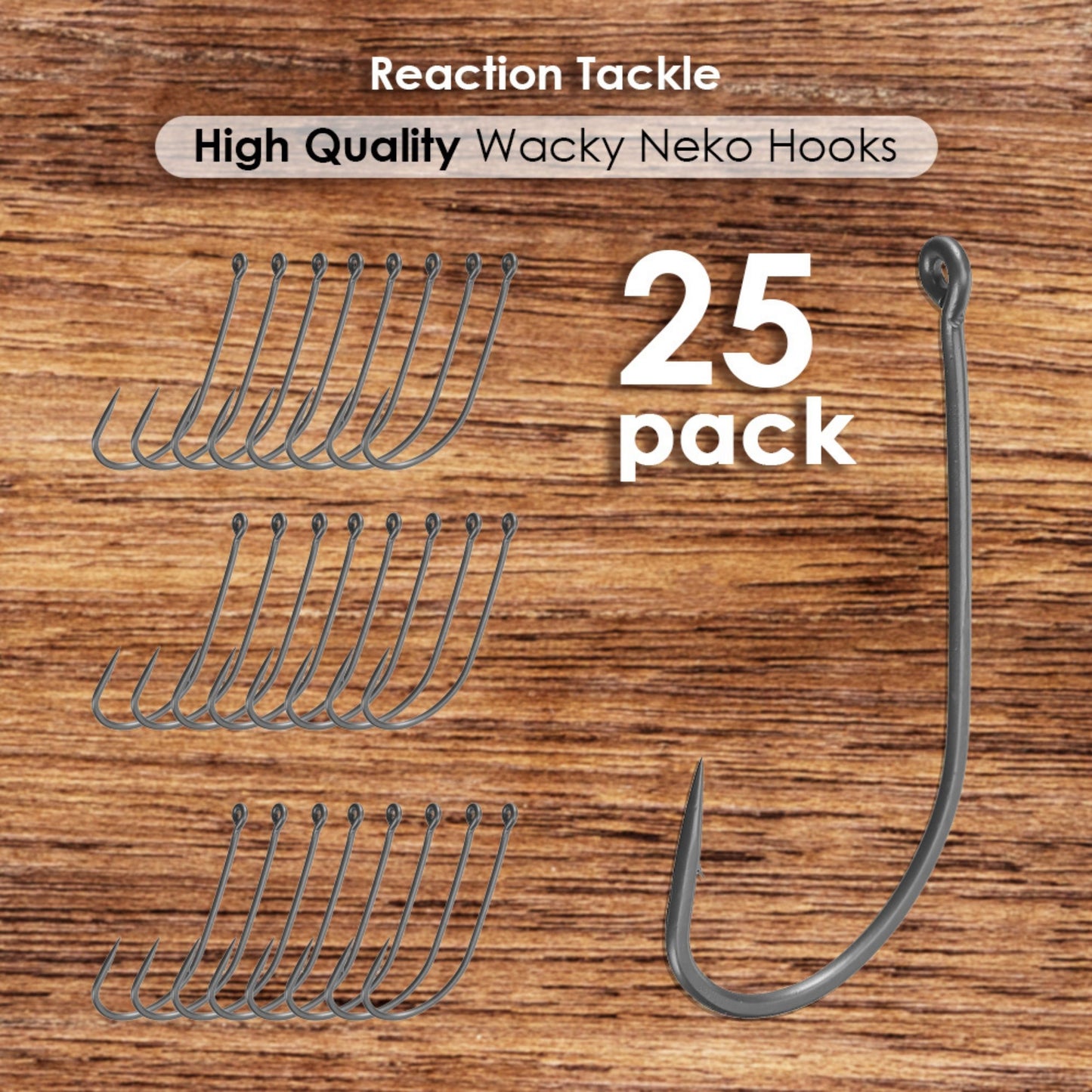 Reaction Tackle Wacky Neko Hooks- 25 Pack - Reaction Tackle