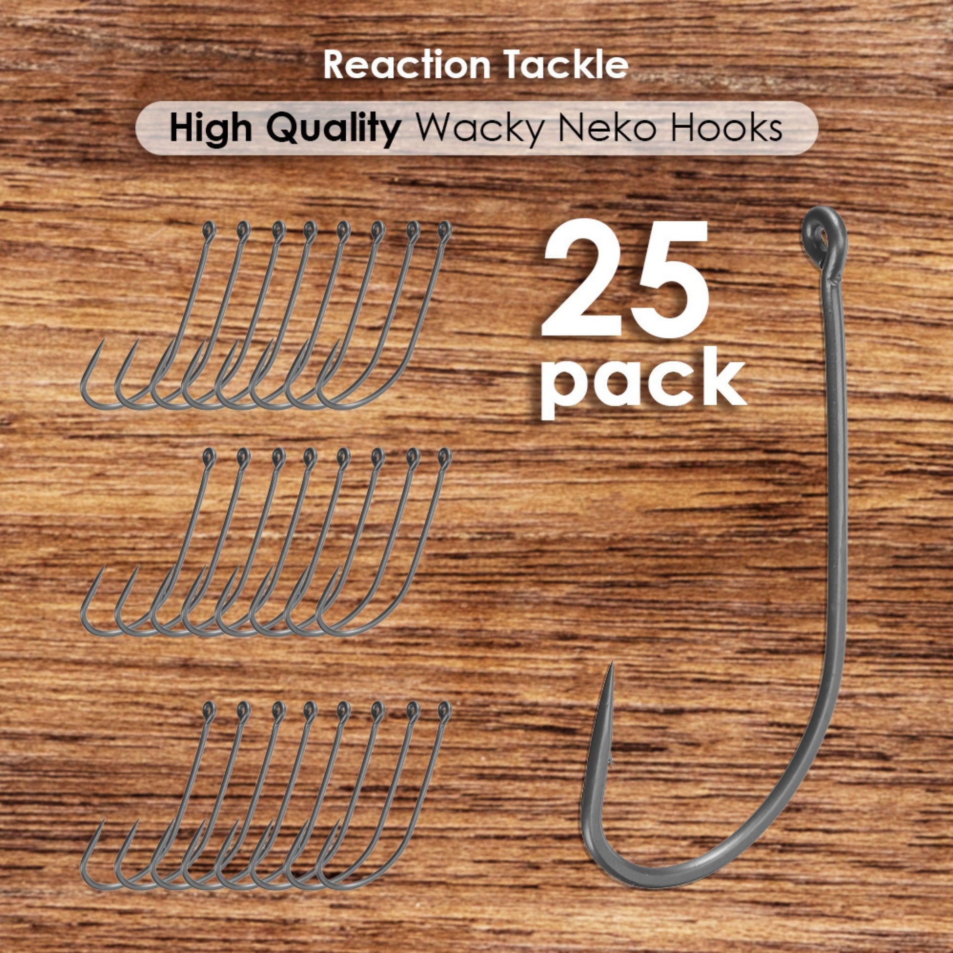 Reaction Tackle Wacky Neko Hooks- 25 Pack - Reaction Tackle