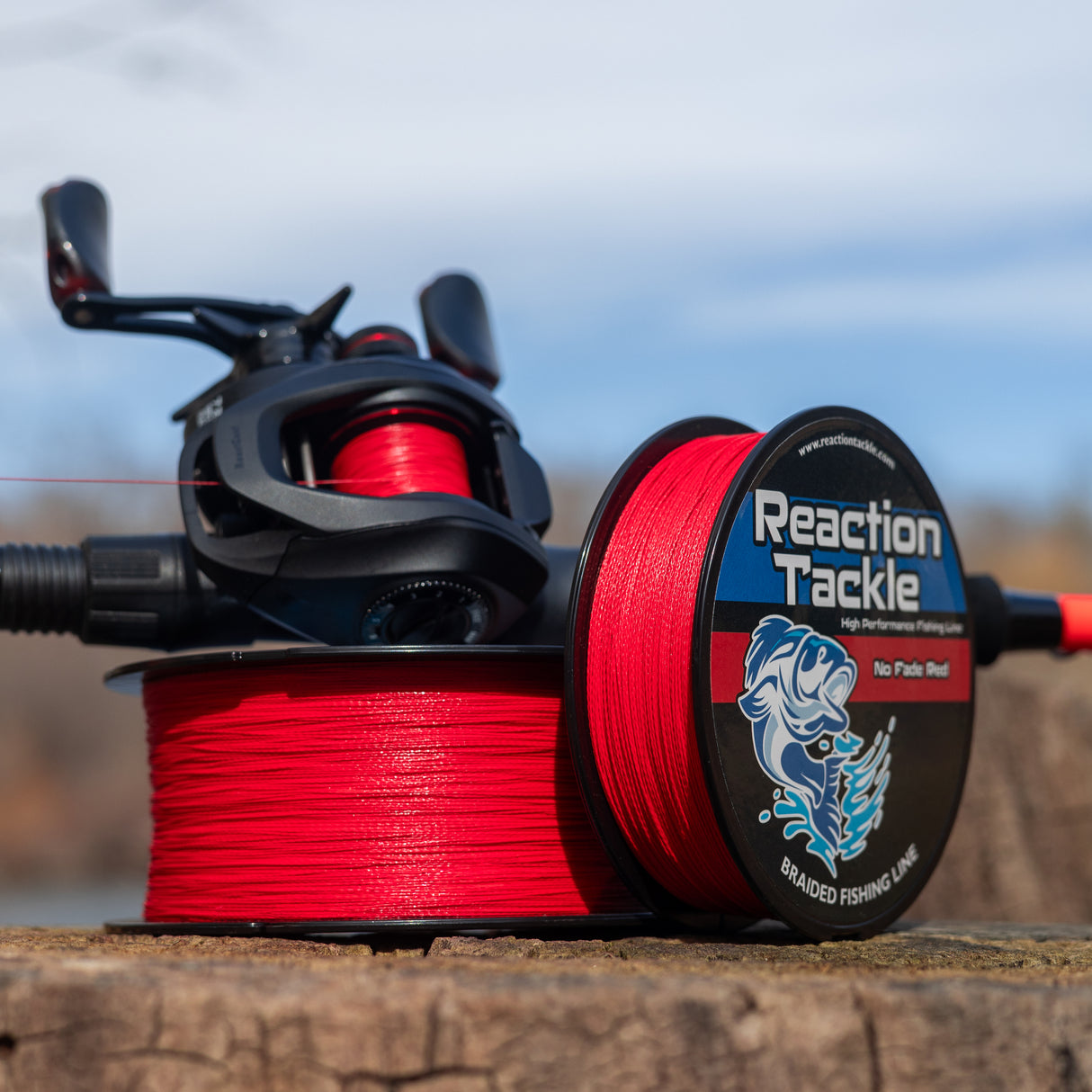 Reaction Tackle Braided Fishing Line - NO FADE Red - image 6