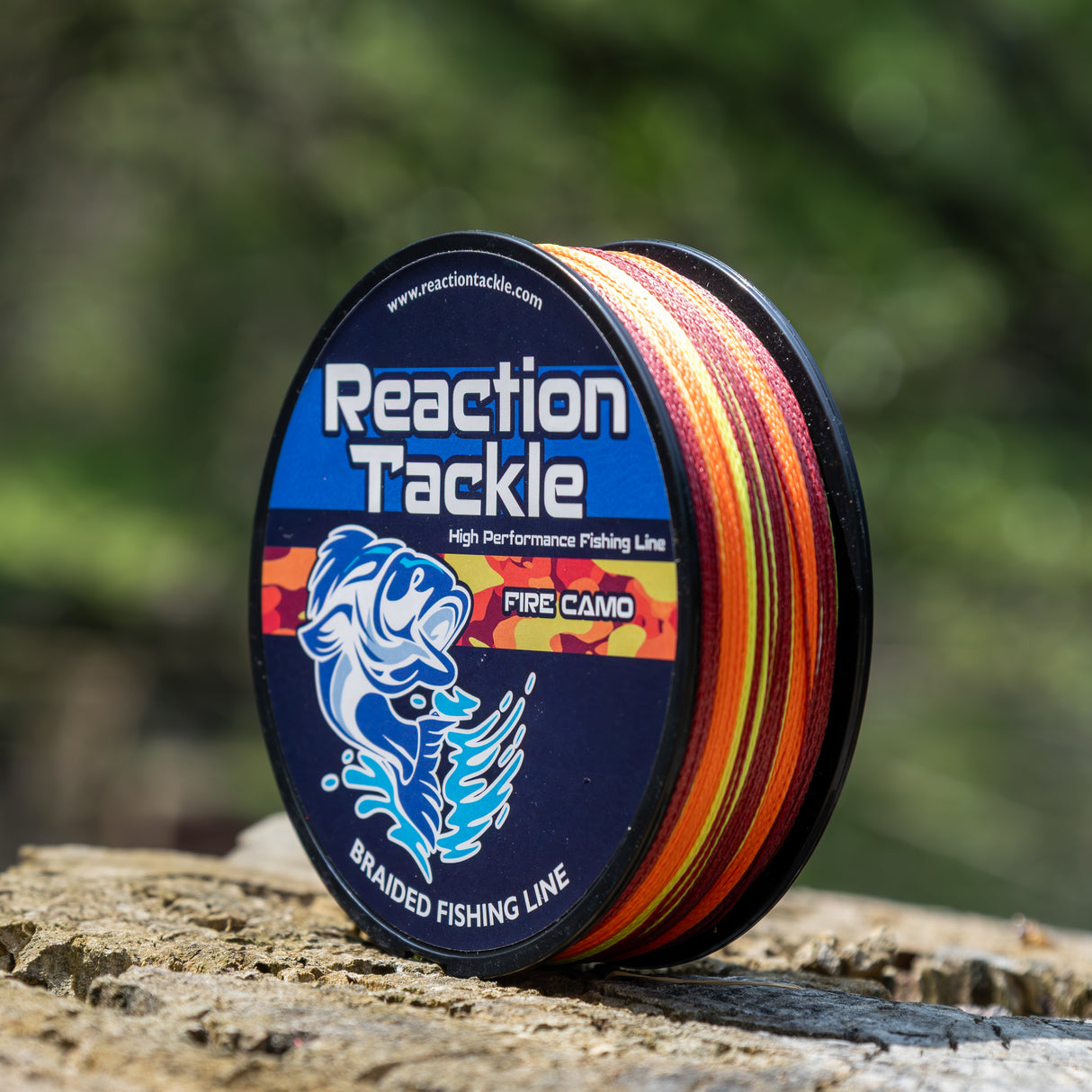 Reaction Tackle Braided Fishing Line - Fire Camo - NEW - Reaction Tackle