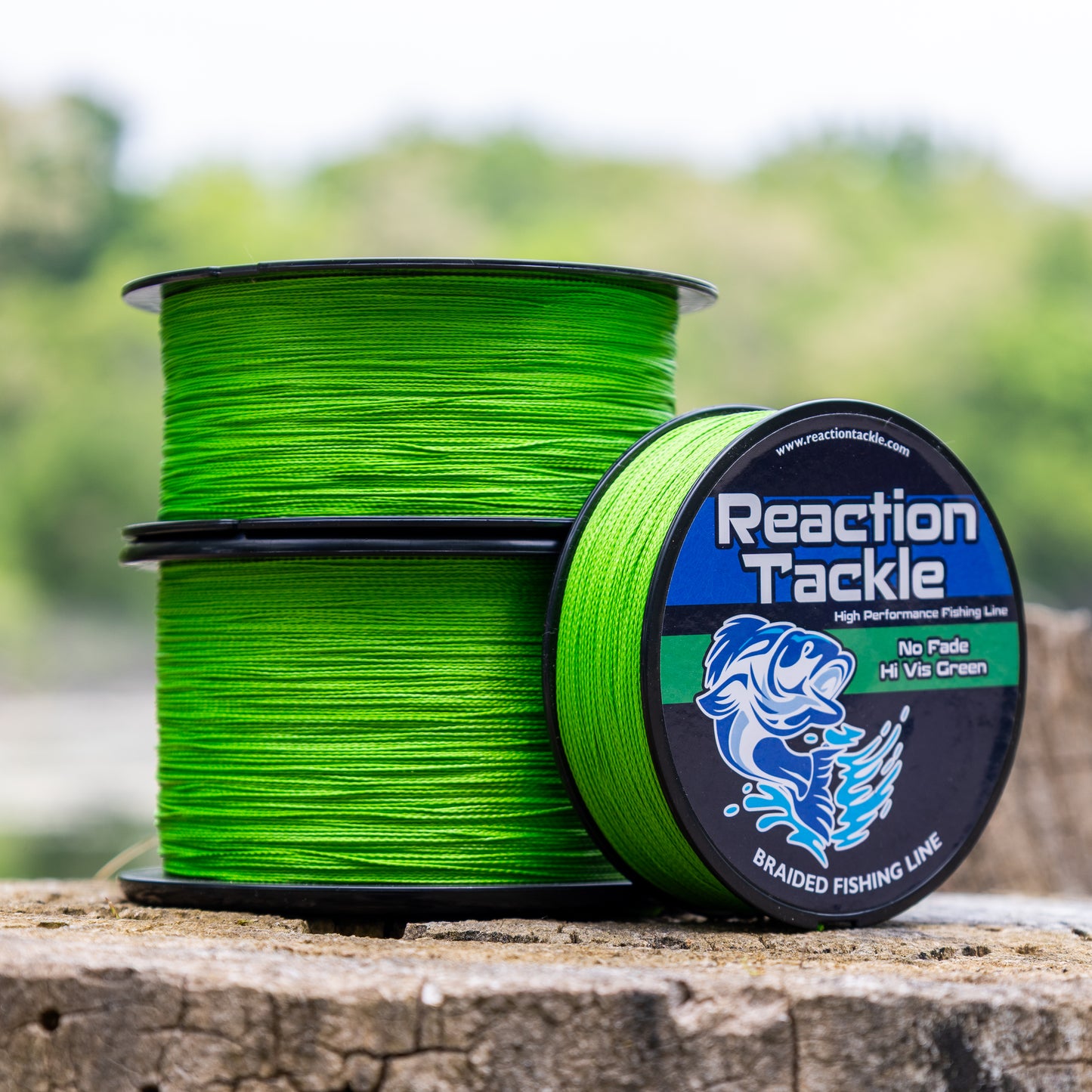 Reaction Tackle Braided Fishing Line - NO FADE Hi Vis Green - NEW - Reaction Tackle