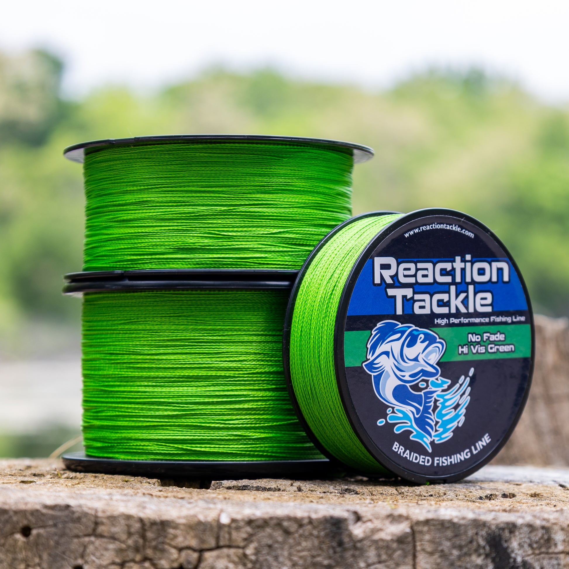 Reaction Tackle Braided Fishing Line - NO FADE Hi Vis Green - NEW - Reaction Tackle
