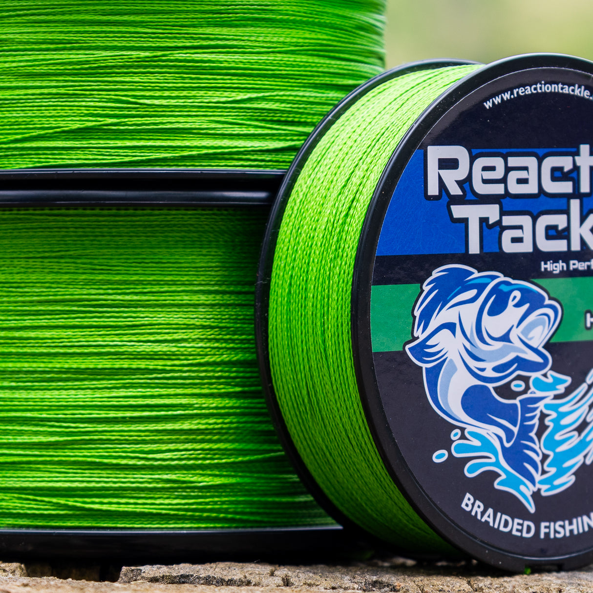 Reaction Tackle Braided Fishing Line - NO FADE Hi Vis Green - NEW - Reaction Tackle