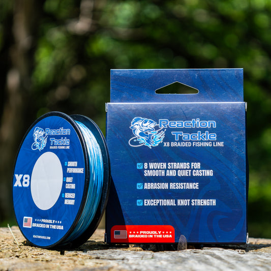 Reaction Tackle BRAIDED IN THE USA Fishing Line- 8X- NEW - Reaction Tackle