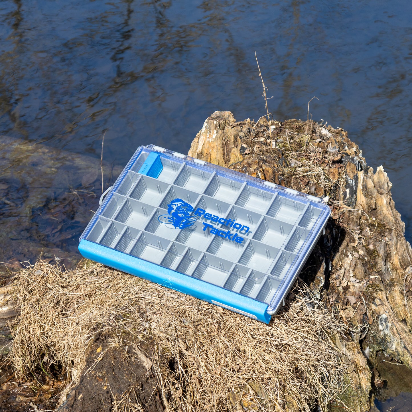 Reaction Tackle Ultra Elite Tackle Tray- 100% Waterproof with Single Clip Design - New - Reaction Tackle