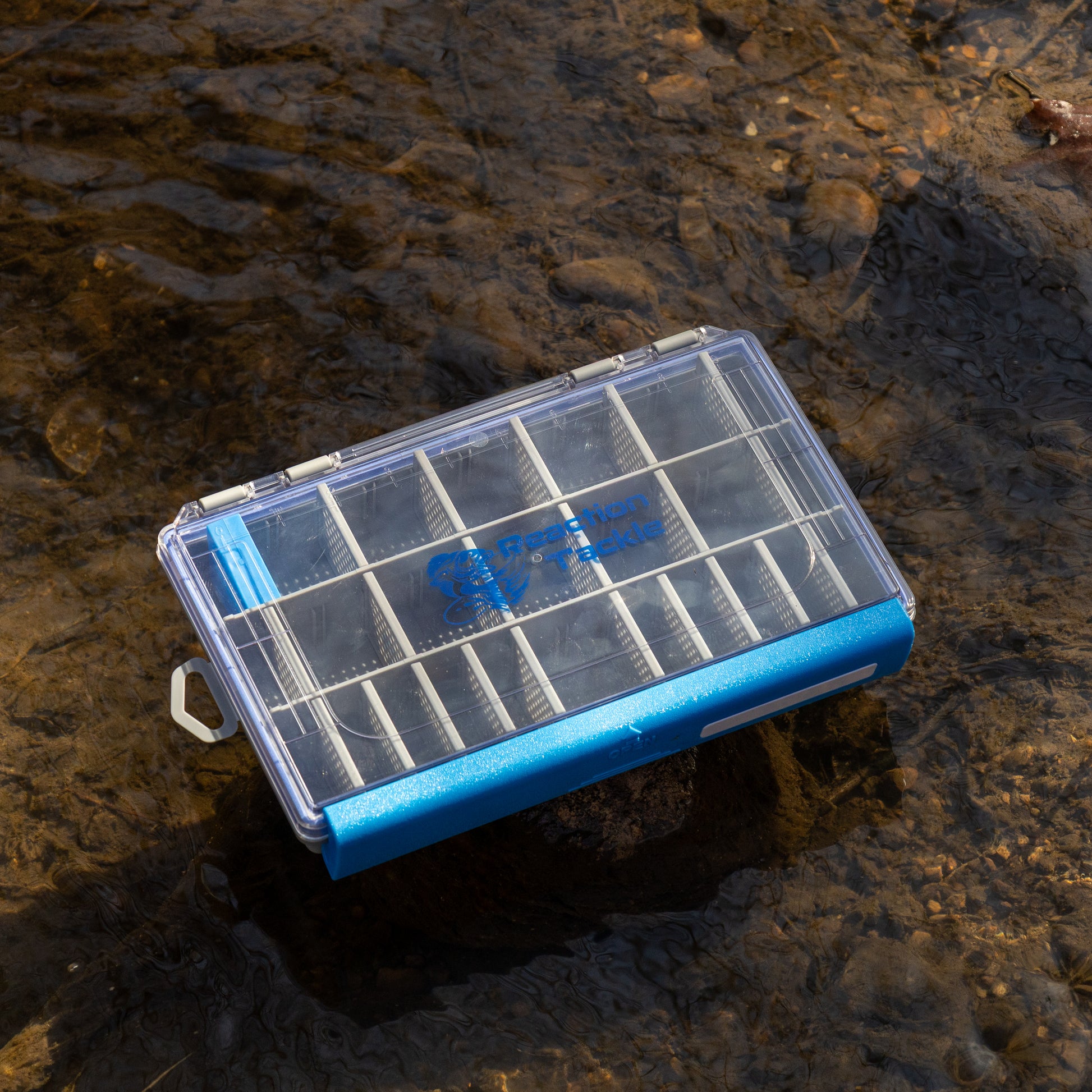 Reaction Tackle Ultra Elite Tackle Tray- 100% Waterproof with Single Clip Design - New - Reaction Tackle