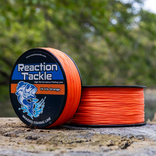 Reaction Tackle Braided Fishing Line - Hi-Vis Orange - Reaction Tackle