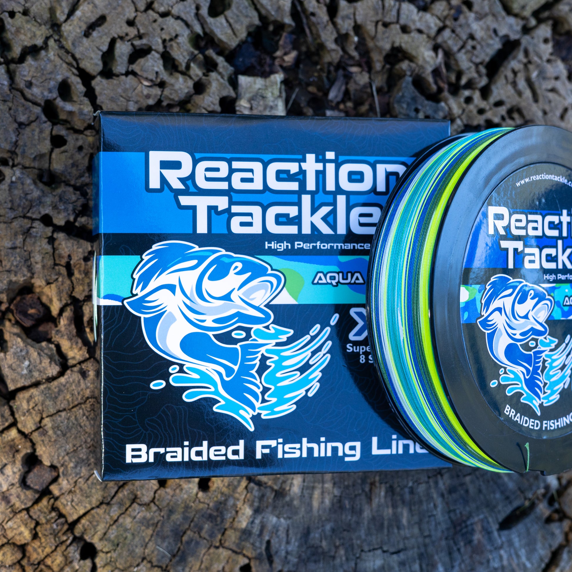 Reaction Tackle X8 Braided Fishing Line- Aqua Camo 8 Strand - Reaction Tackle