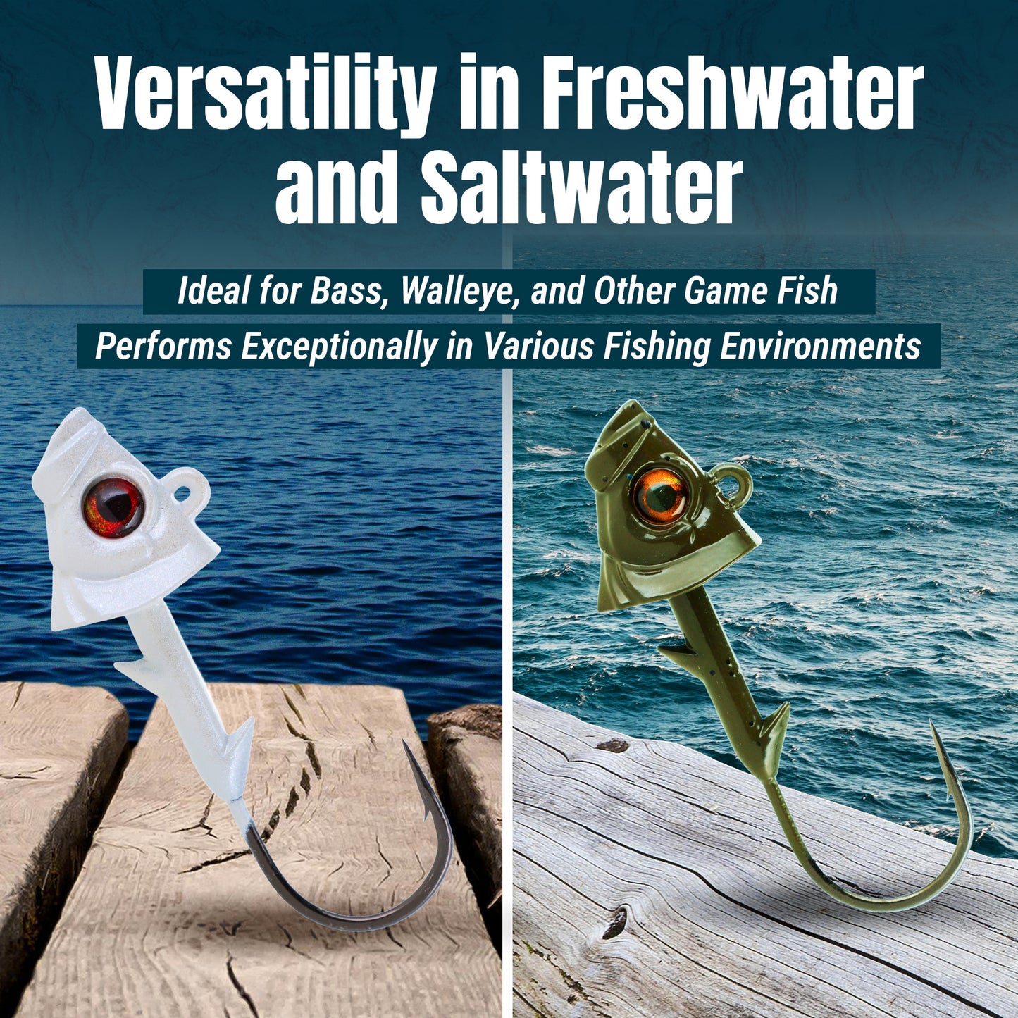 Reaction Tackle 97% Pure Tungsten Swimbait Jig with Realistic Fish Head- 5-PACK - New - Reaction Tackle