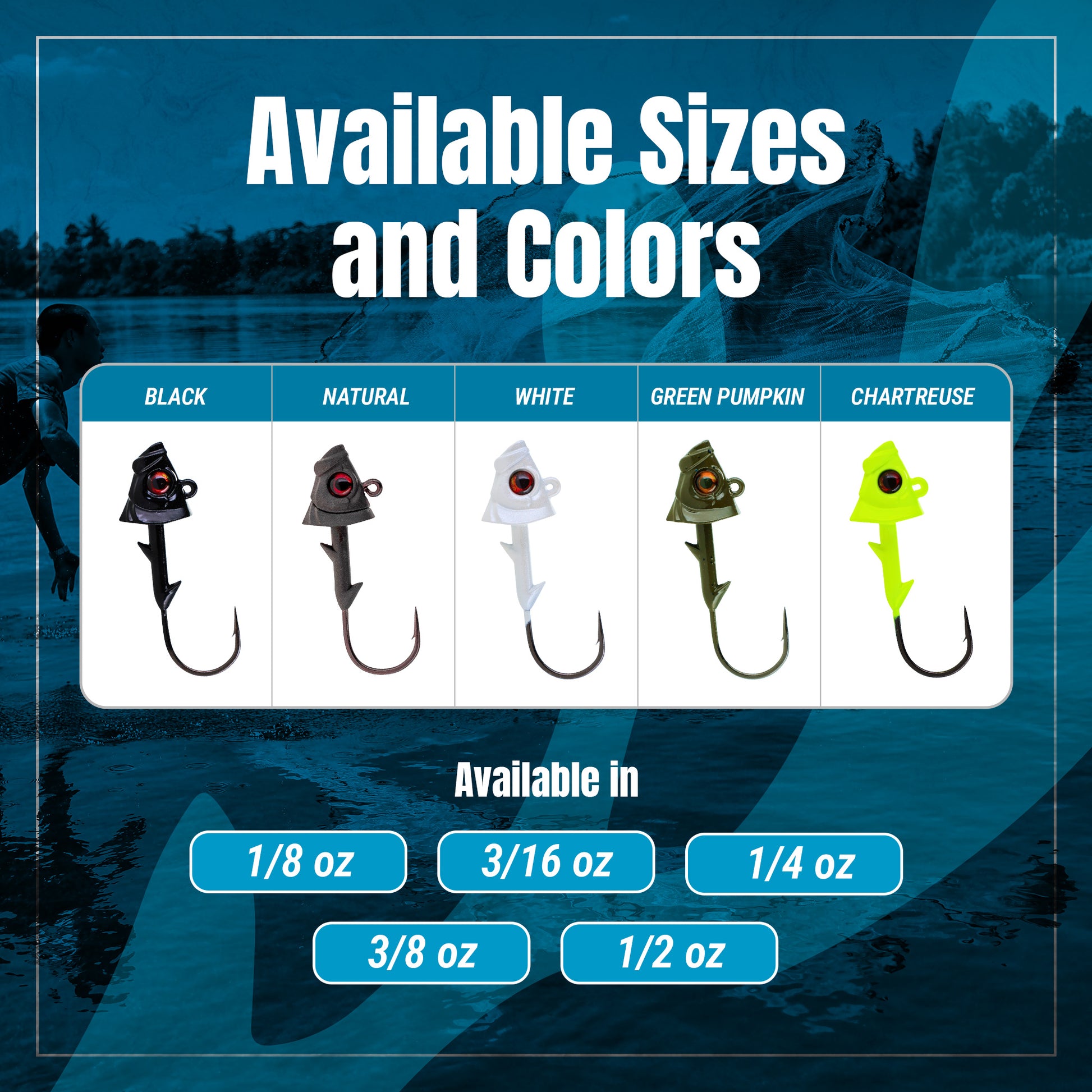 Reaction Tackle 97% Pure Tungsten Swimbait Jig with Realistic Fish Head- 5-PACK - New - Reaction Tackle