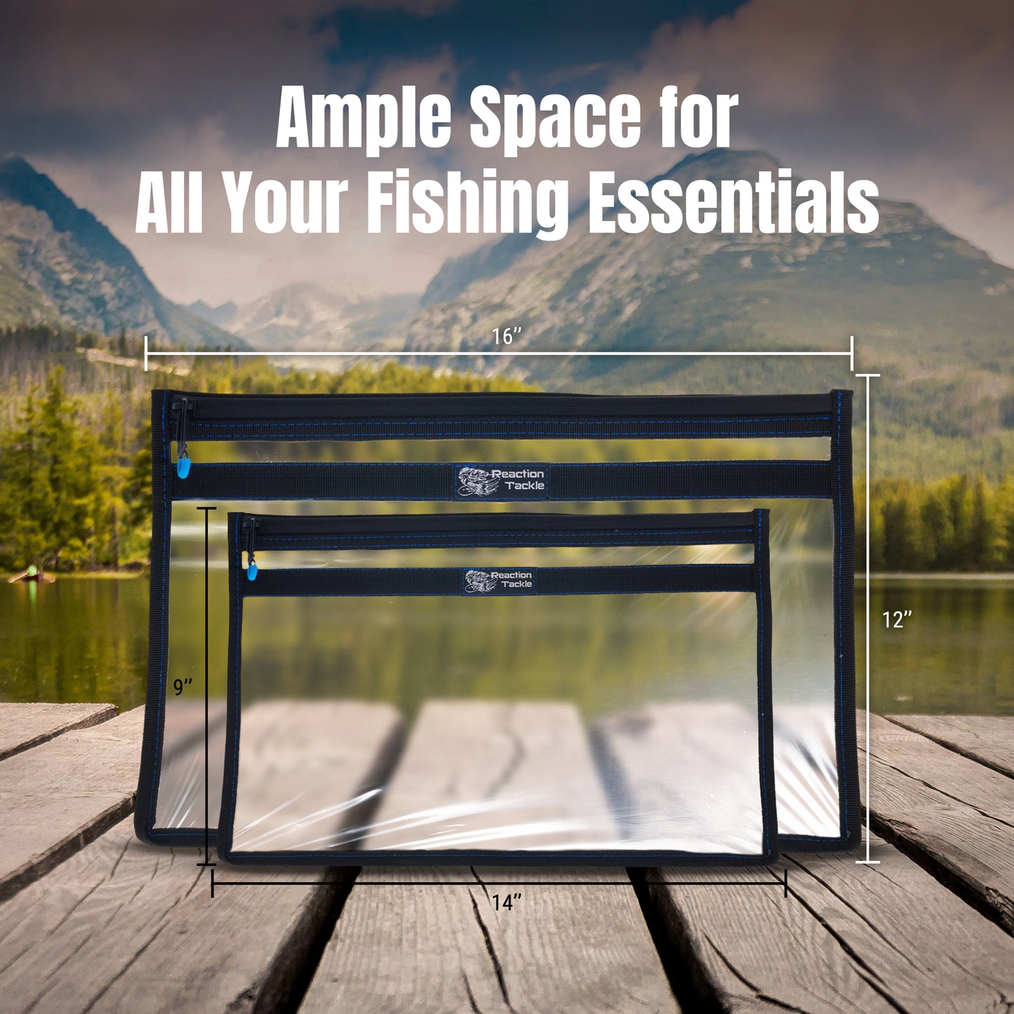 Reaction Tackle Clear Storage Bag Tackle Pak – Water-Resistant Plastic Storage - New - Reaction Tackle