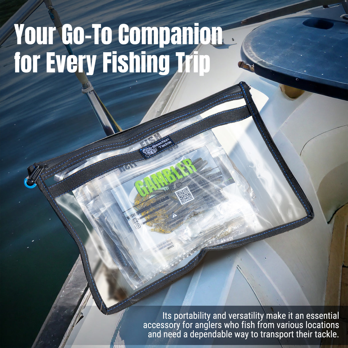 Reaction Tackle Clear Storage Bag Tackle Pak – Water-Resistant Plastic Storage - New - Reaction Tackle