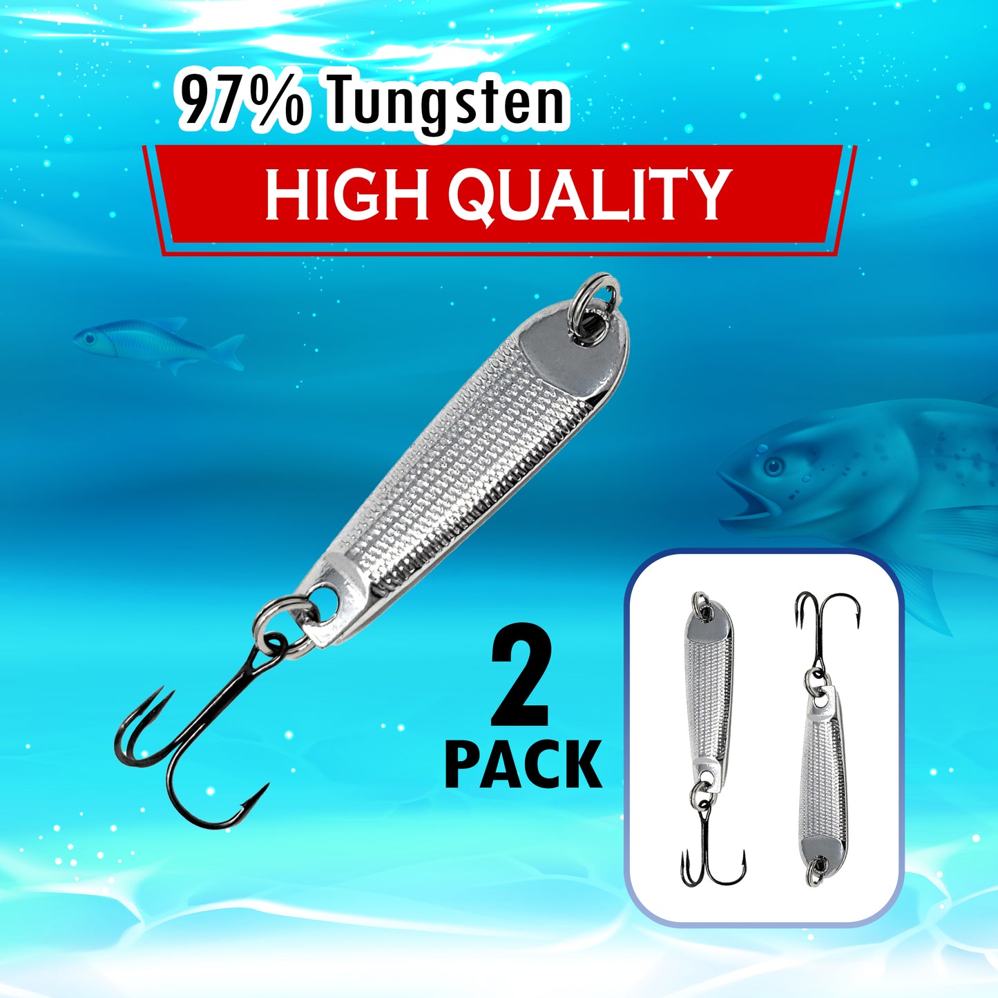 Reaction Tackle Tungsten Jigging Spoons (2-Pack) - Reaction Tackle