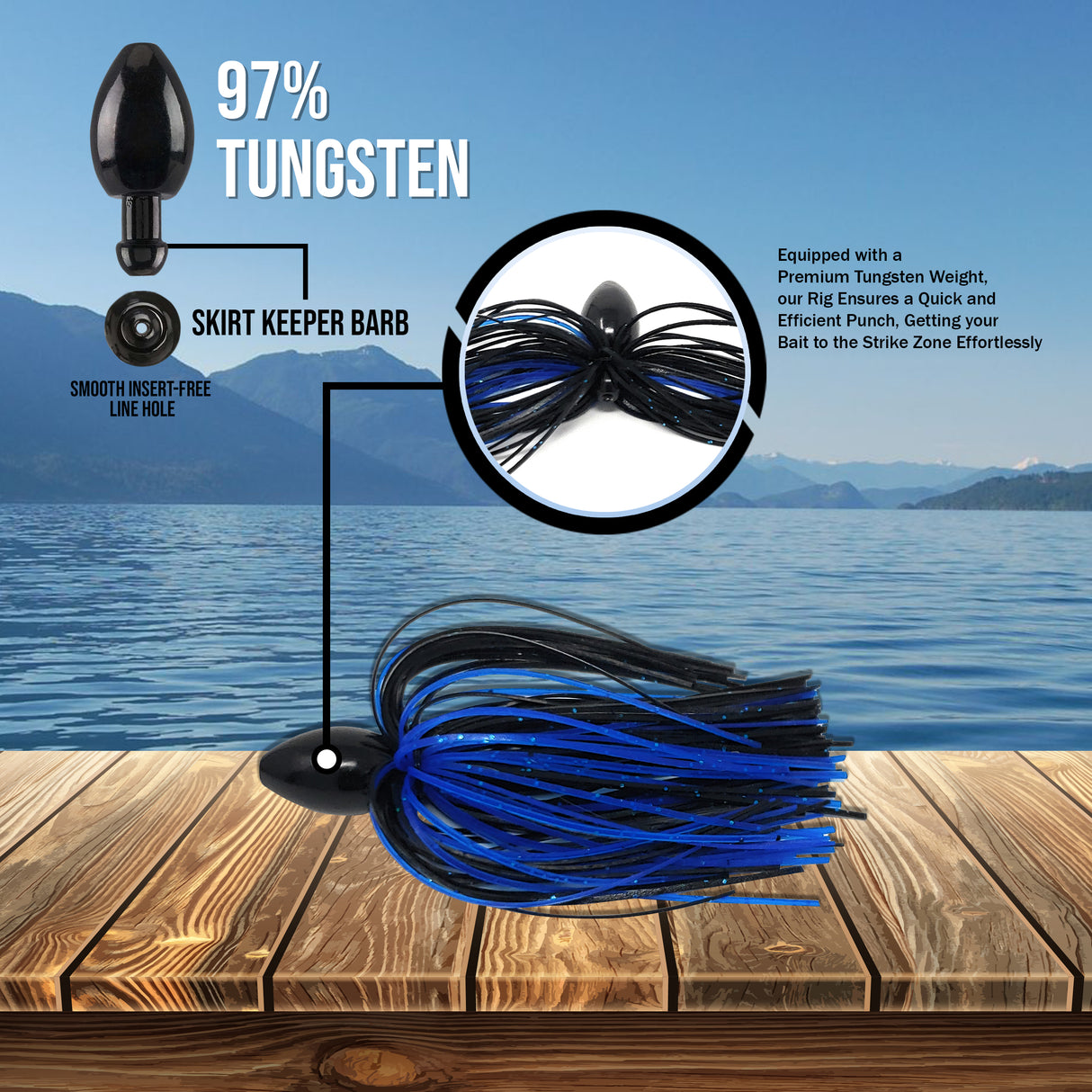 Reaction Tackle Tungsten Punch Rig/Punch Weight with Skirt - Reaction Tackle