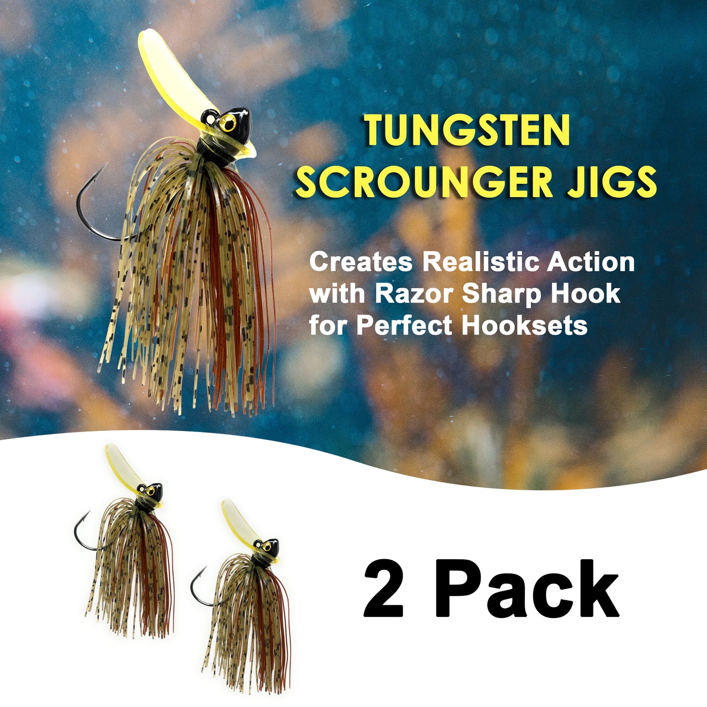 Reaction Tackle Tungsten Scrounger Jigs (2-Pack) - Reaction Tackle