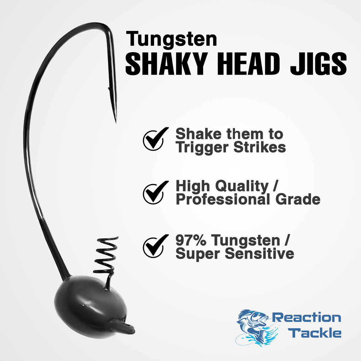 Reaction Tackle Tungsten Shaky Head Jigs 5-Pack - Reaction Tackle