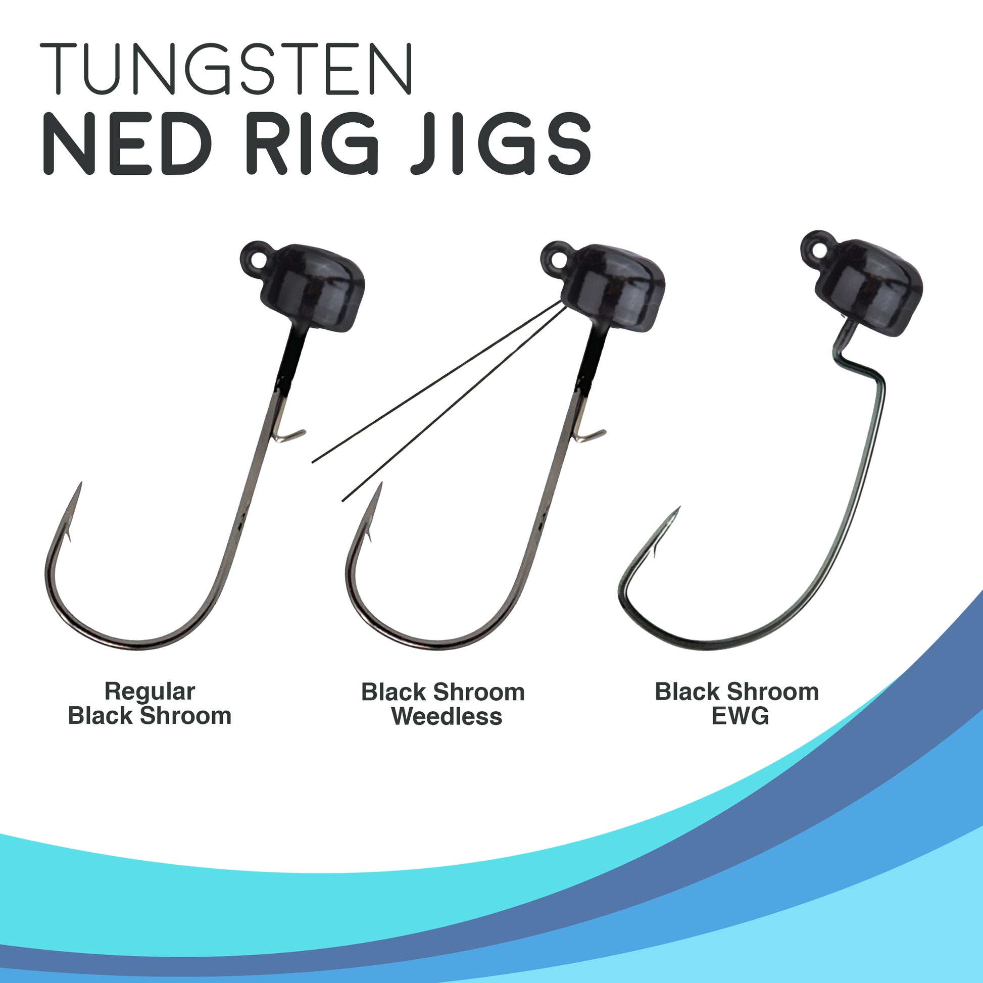 Reaction Tackle Tungsten Ned Rig-Shroom Jigs (5-Pack) - Reaction Tackle