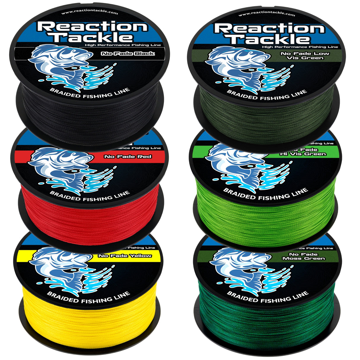 Reaction Tackle NEVER FADE Braided Line — 6 Colors