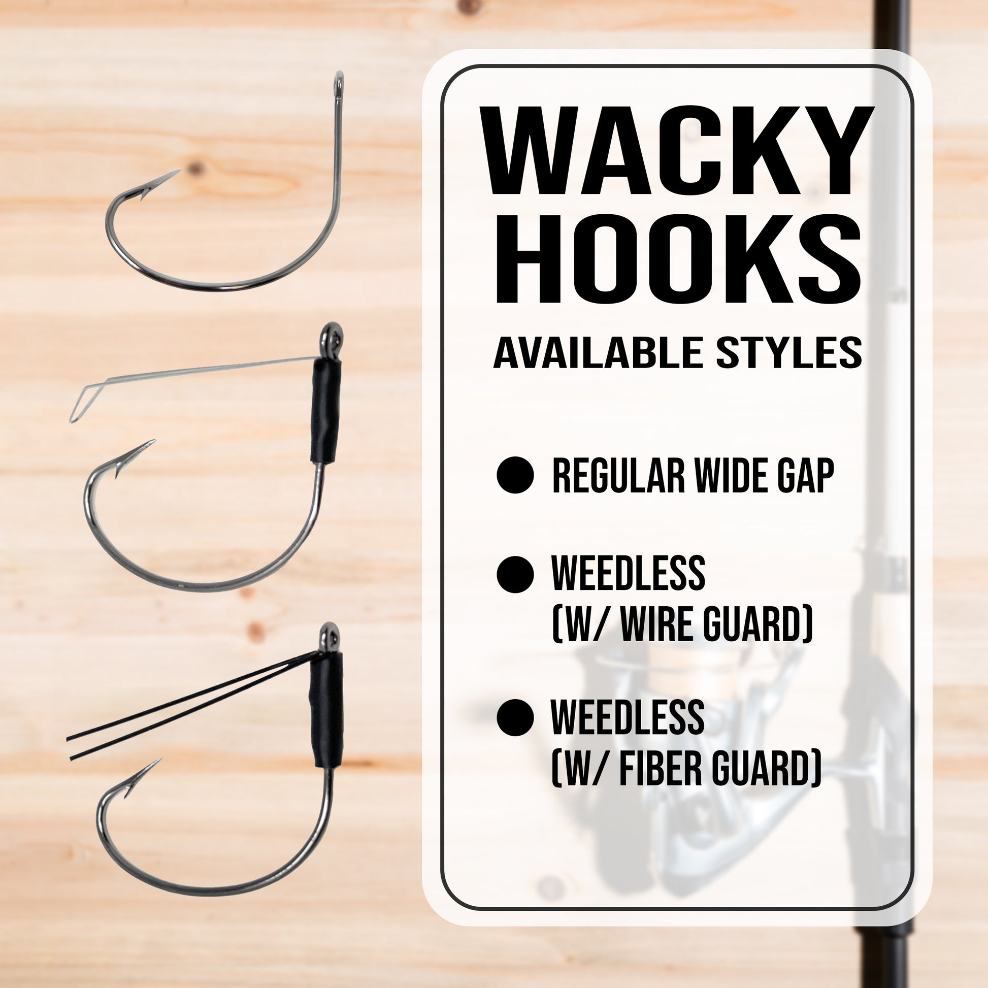 Reaction Tackle Wide Gap Wacky Hooks (25-PACK) - Reaction Tackle