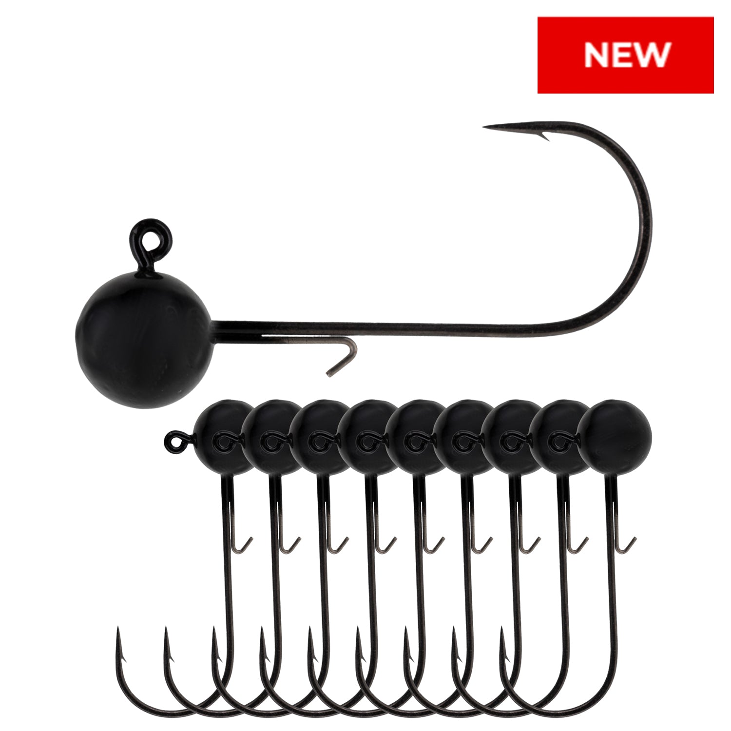 Reaction Tackle Lead Ball Jigs (10-Pack) – Premium Round Jig Heads for Soft Plastics - New - Reaction Tackle