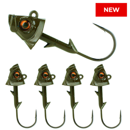 Reaction Tackle Lead Fish Head Jigs - 5-PACK - New - Reaction Tackle