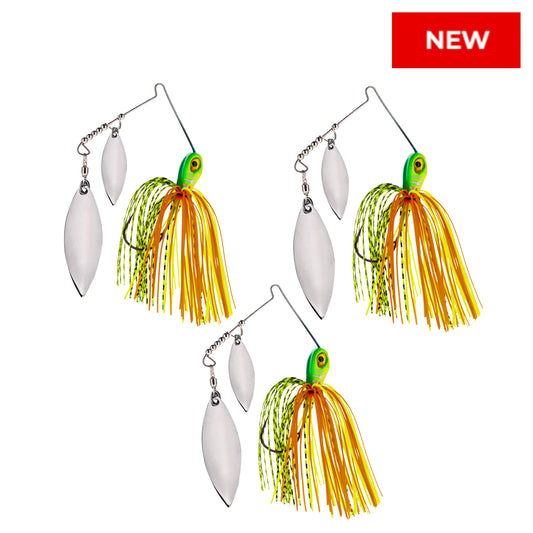 Reaction Tackle Lead Spinnerbait Jigs – 3-Pack, Double Willow Blade - New - Reaction Tackle